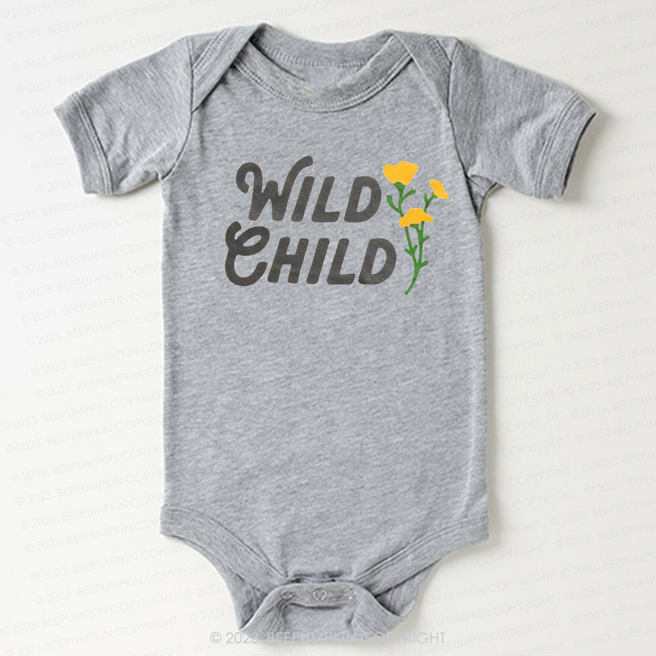 Wild Child Yellow Flowers  Bodysuit For Baby