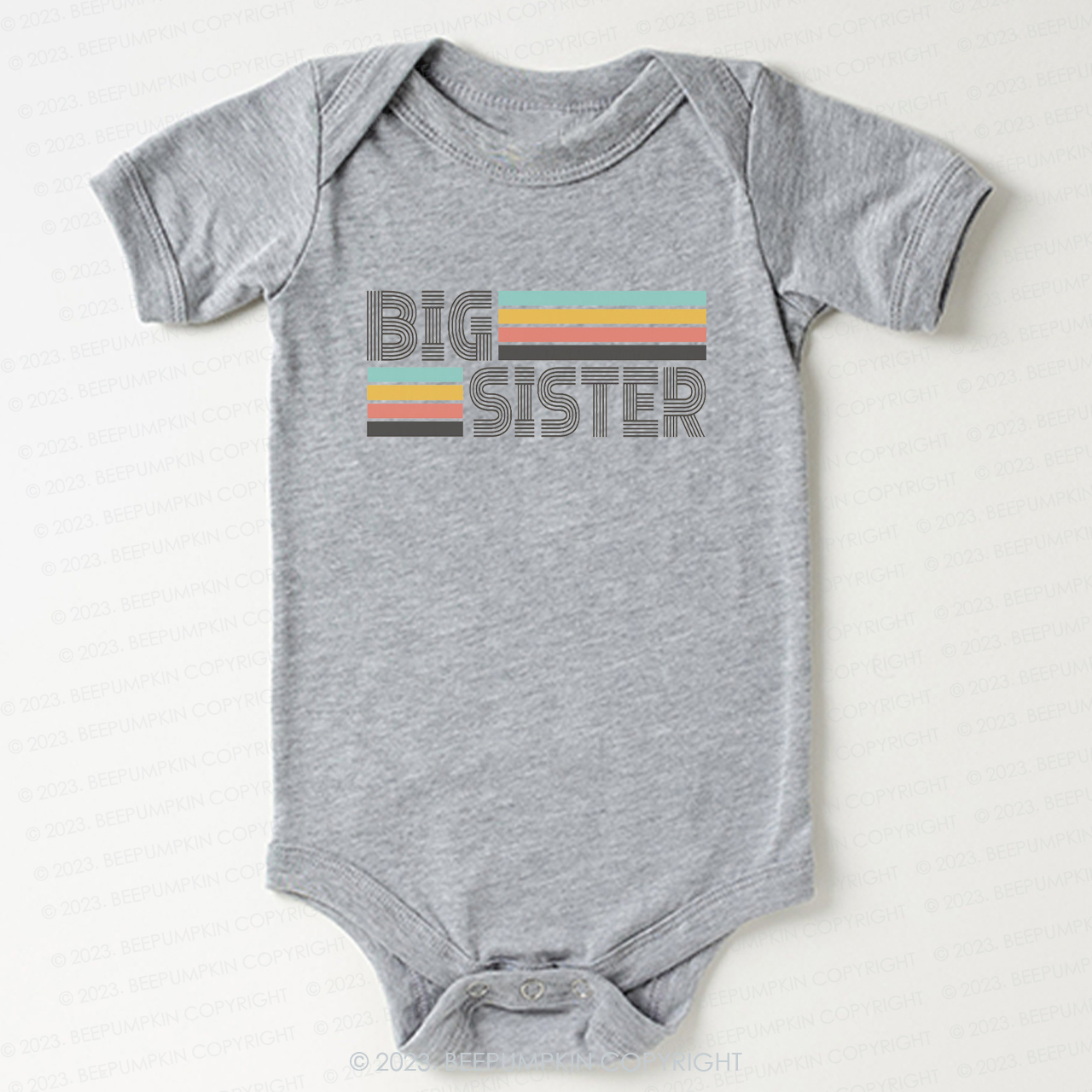 Retro Big Sister Vintage Natural Bodysuit For Baby