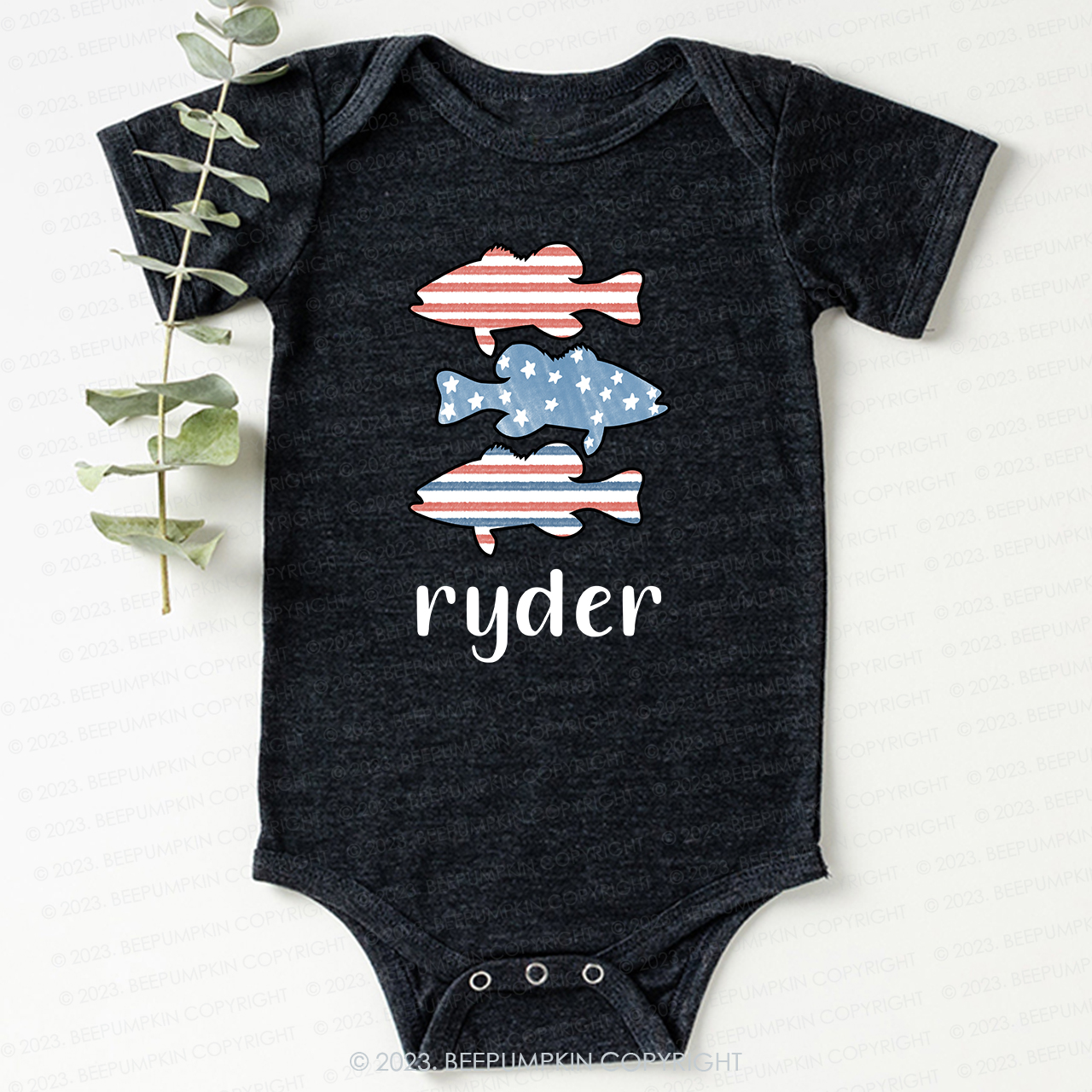 Personalized kid Fishing Gift Bodysuit For Baby