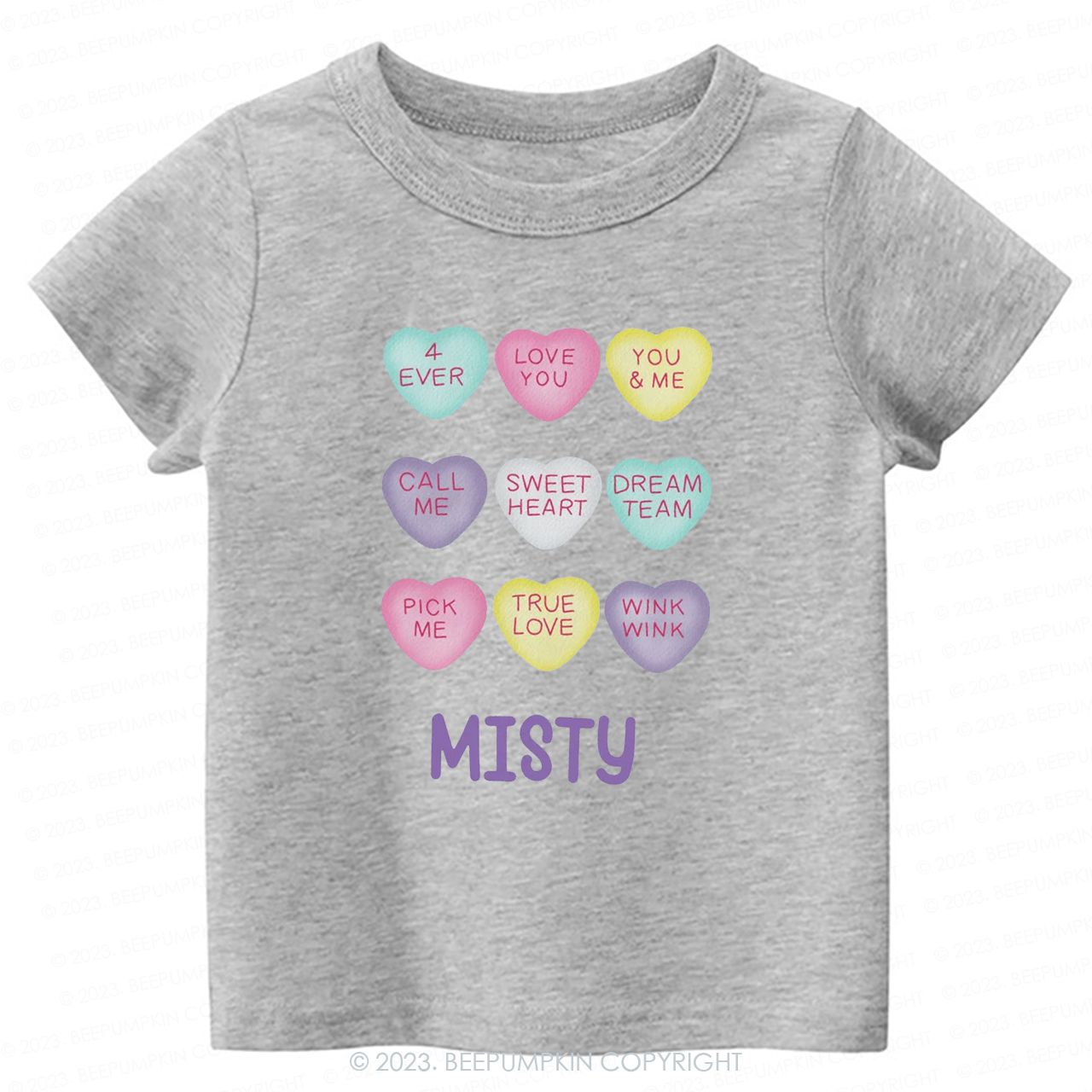 Personalized Colourful Valentine Heart -Toddler Tees