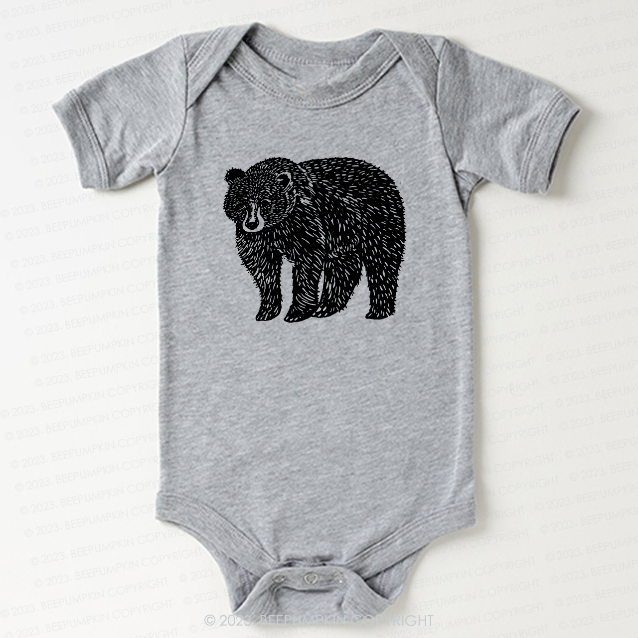 Organic Animal Bear Bodysuit For Baby