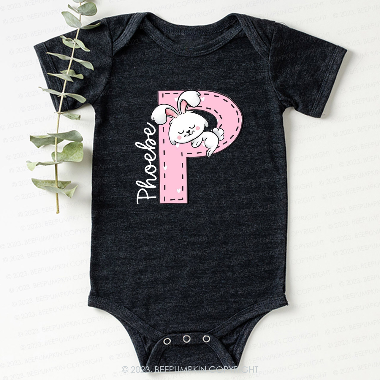 Custom Name Easter Bunny Bodysuit For Baby