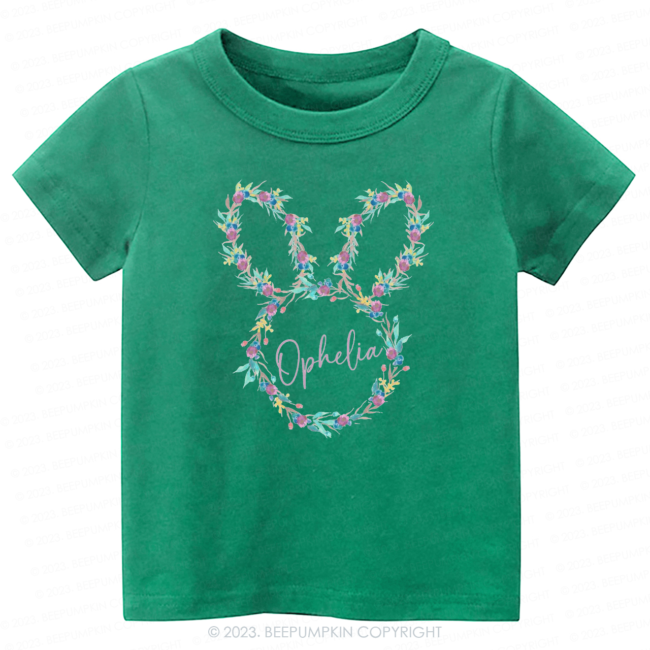 Floral Bunny Head Easter -Toddler Tees