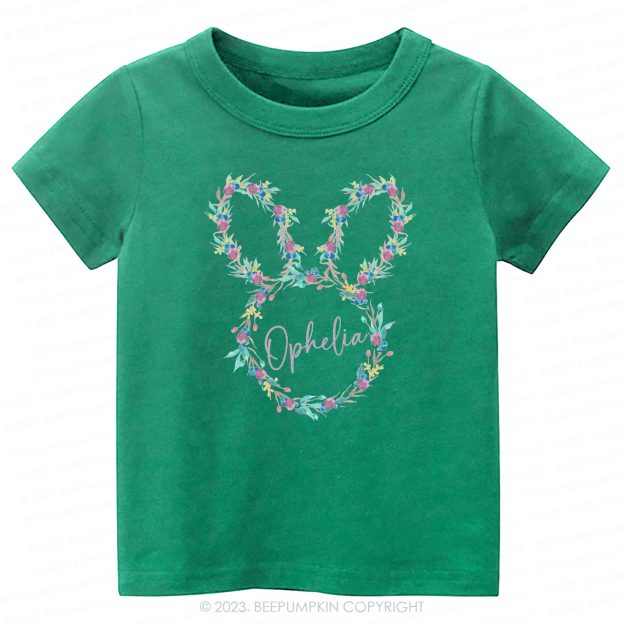 Floral Bunny Head Easter -Toddler Tees
