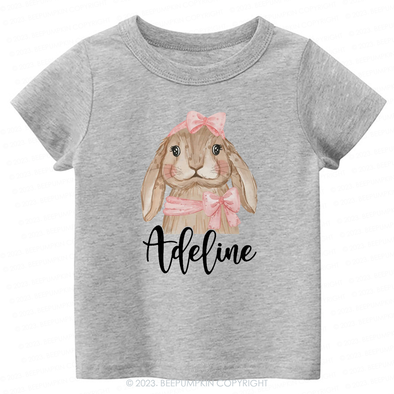 Easter Pink Bow Bunny -Toddler Tees