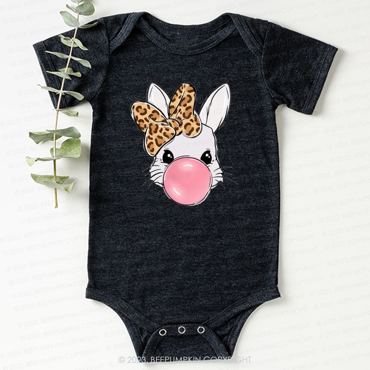Bubble Gum Bunny Bodysuit For Baby