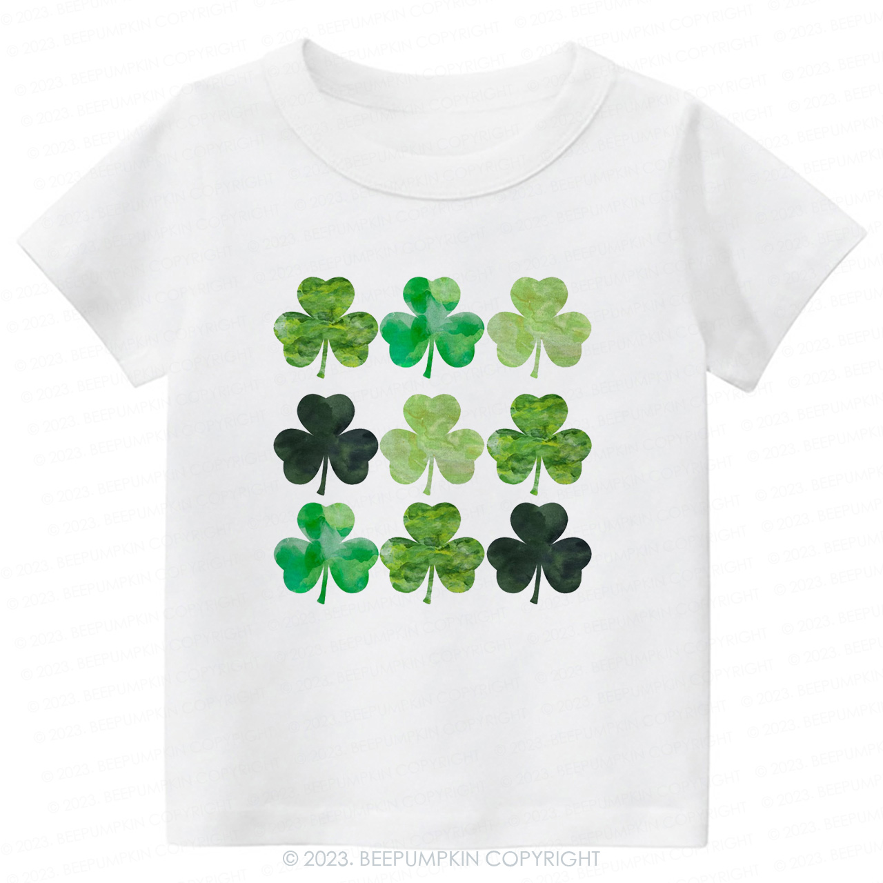 Watercolor Clovers St.Patricks Day-Toddler&Kids Tees