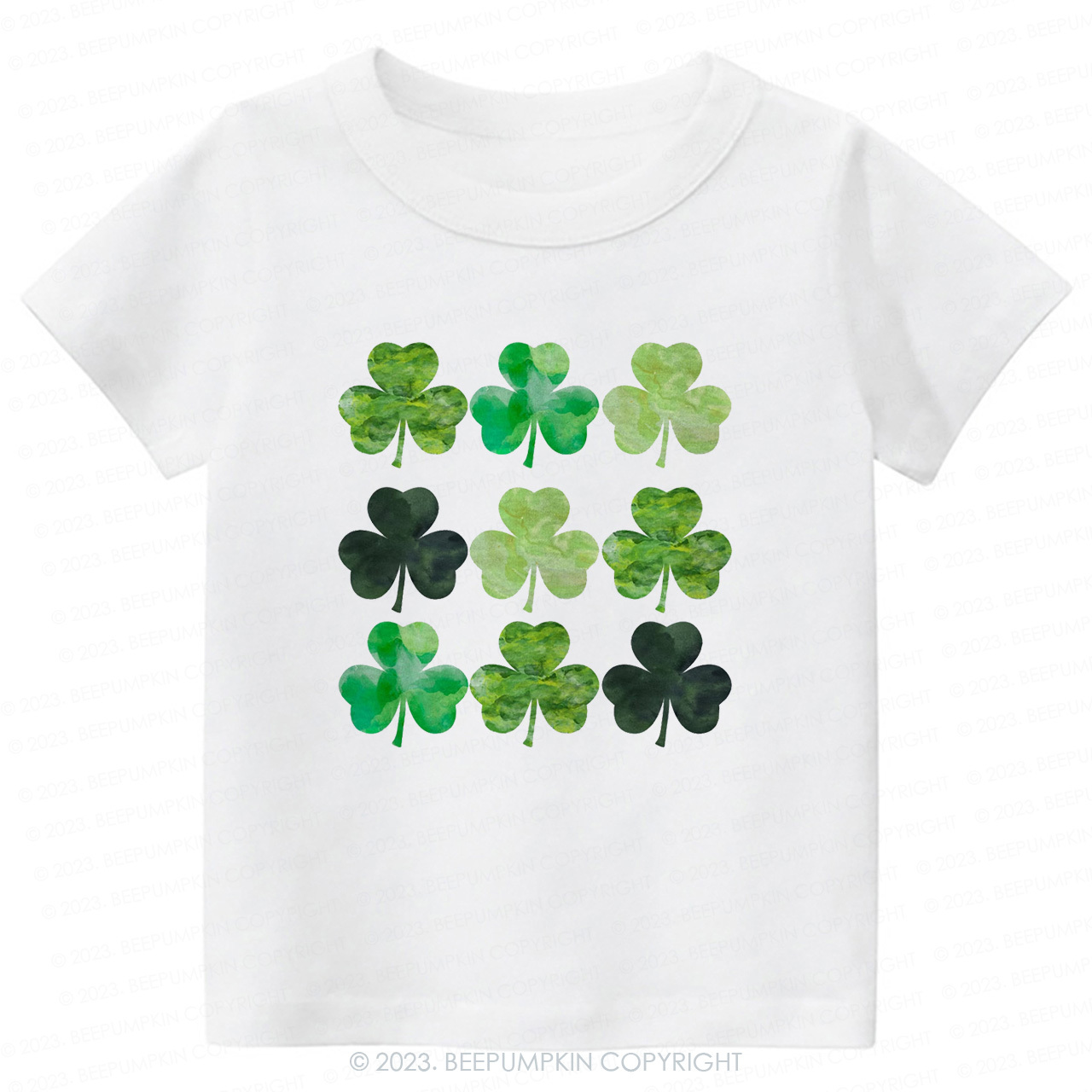 Watercolor Clovers St.Patricks Day-Toddler&Kids Tees