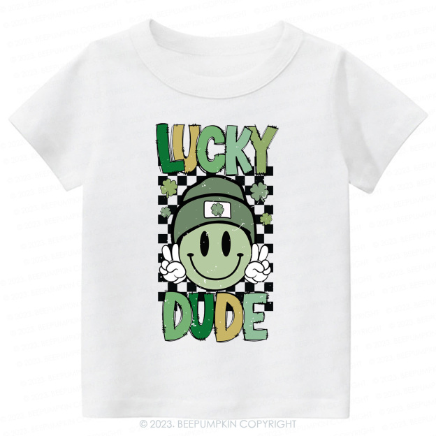 Retro Lucky Dude St.Patricks Day-Toddler&Kids Tees