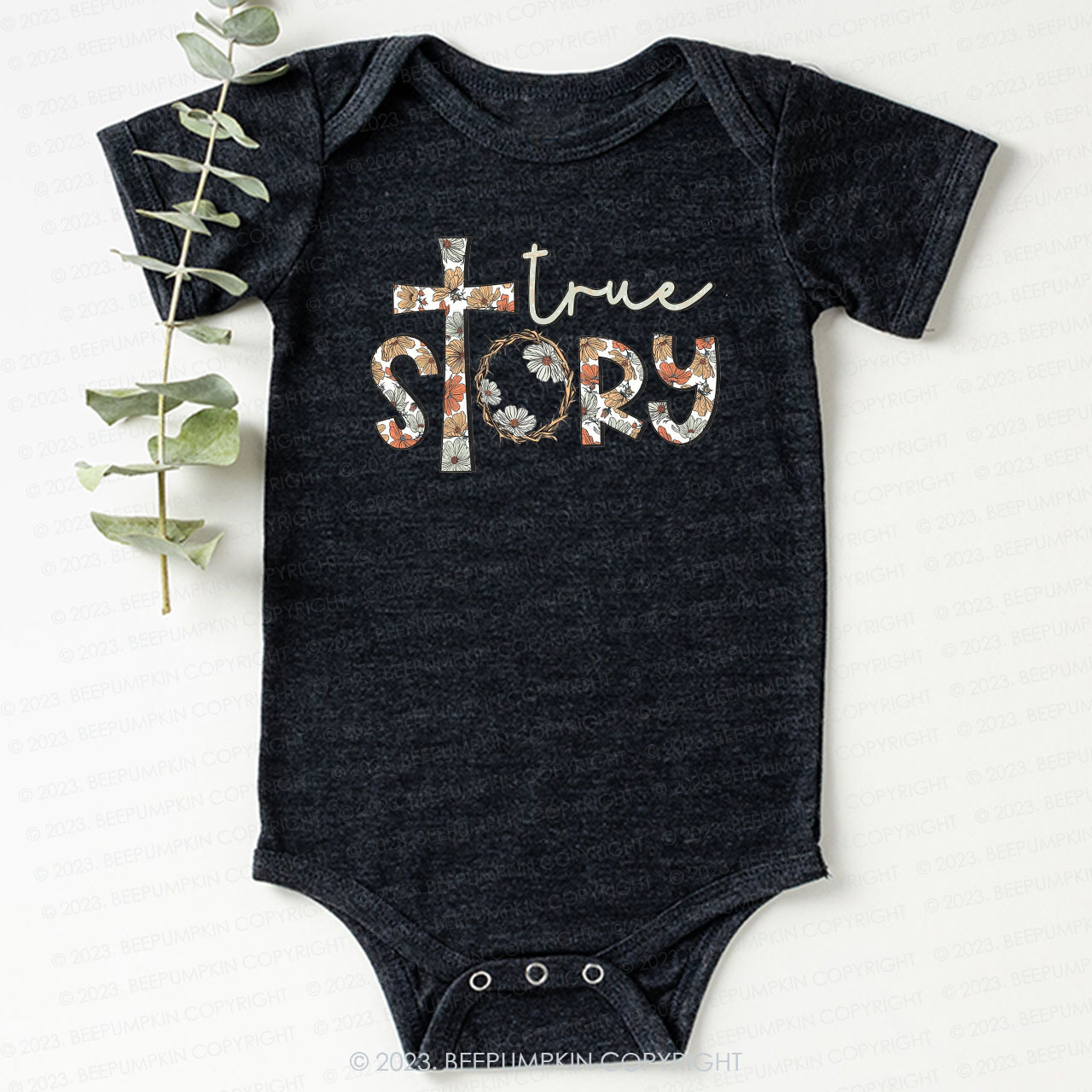 True Story Flowers Easter Bodysuit For Baby