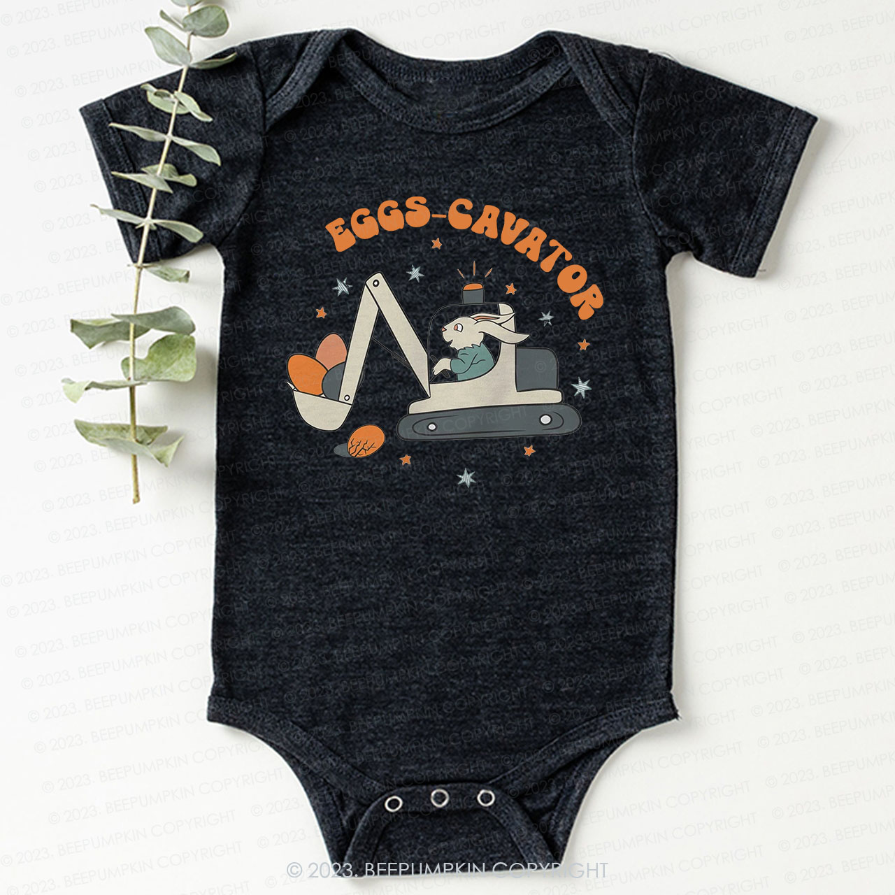 Eggs Cavator Construction Easter Bodysuit For Baby