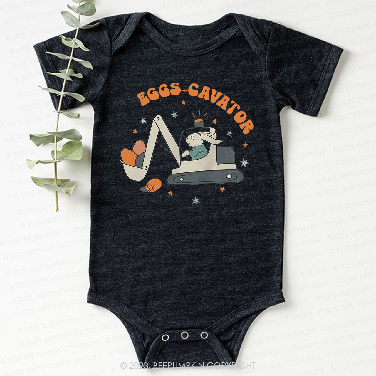 Eggs Cavator Construction Easter Bodysuit For Baby