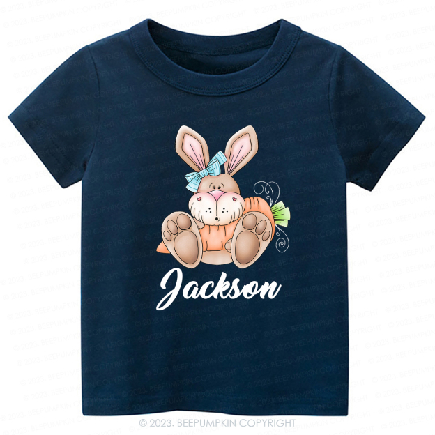 Spring Bunny Rabbit with Carrot Easter Toddler Tees