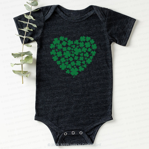 Shamrock Heart St.Patricks Day Bodysuit For Baby