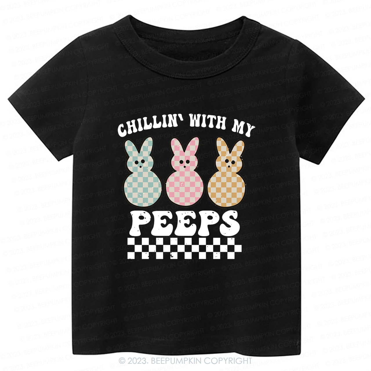 Retro Kids Easter Shirt - Chillin' With My Peeps