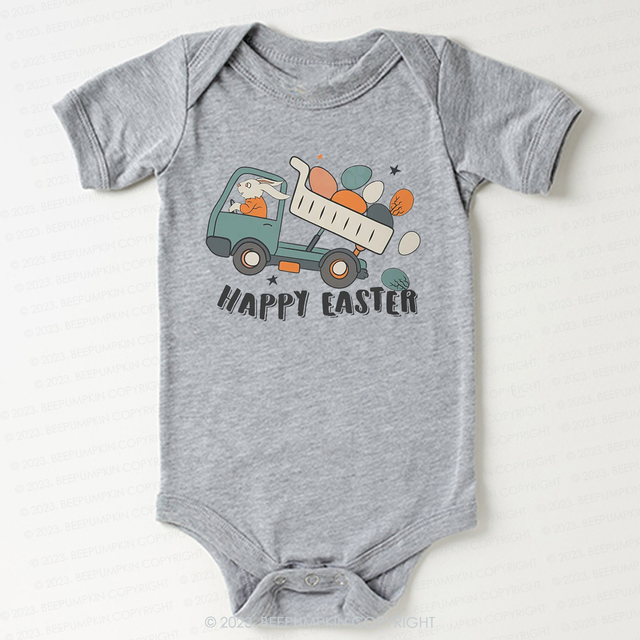 Easter Dumper Truck Construction Bodysuit For Baby
