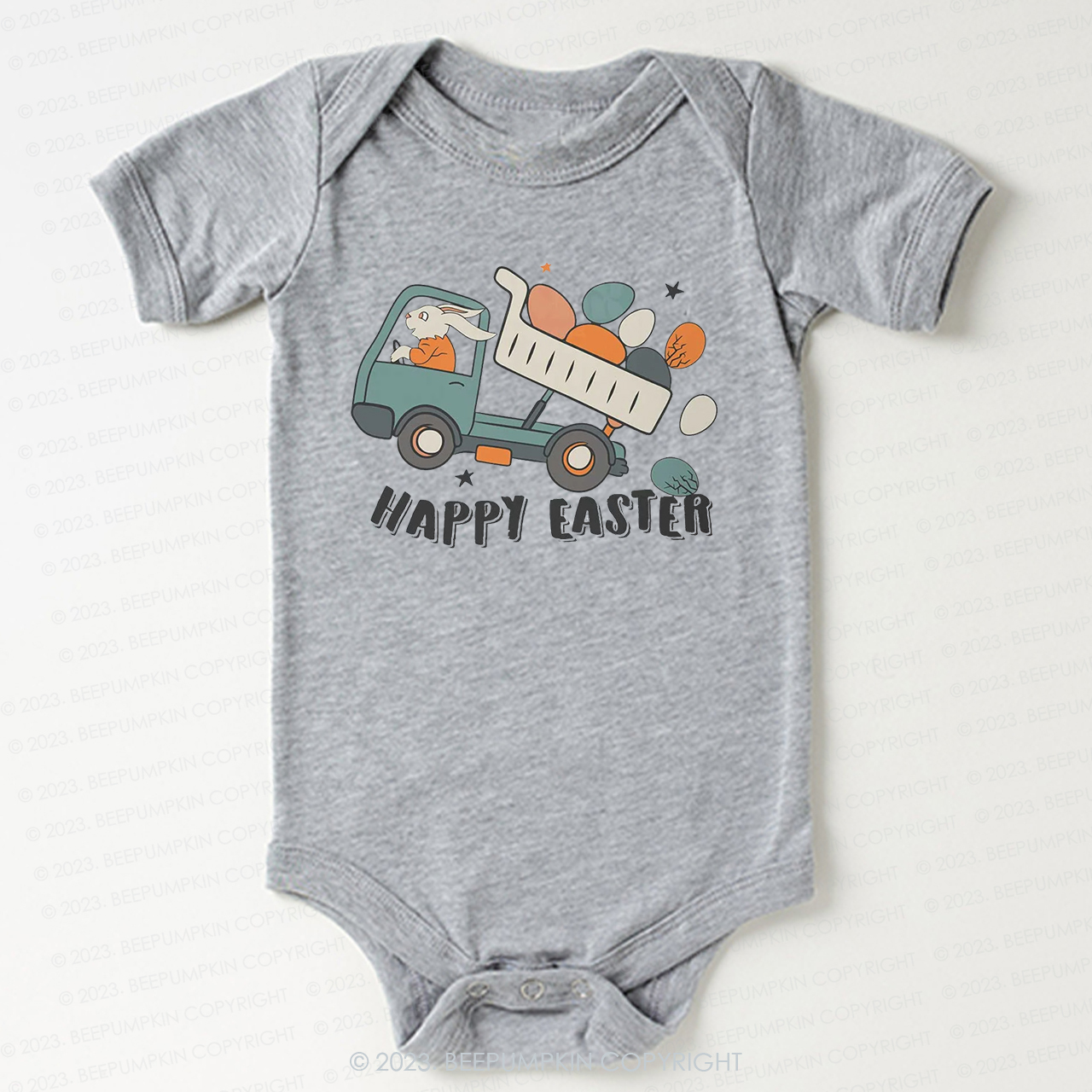 Easter Dumper Truck Construction Bodysuit For Baby