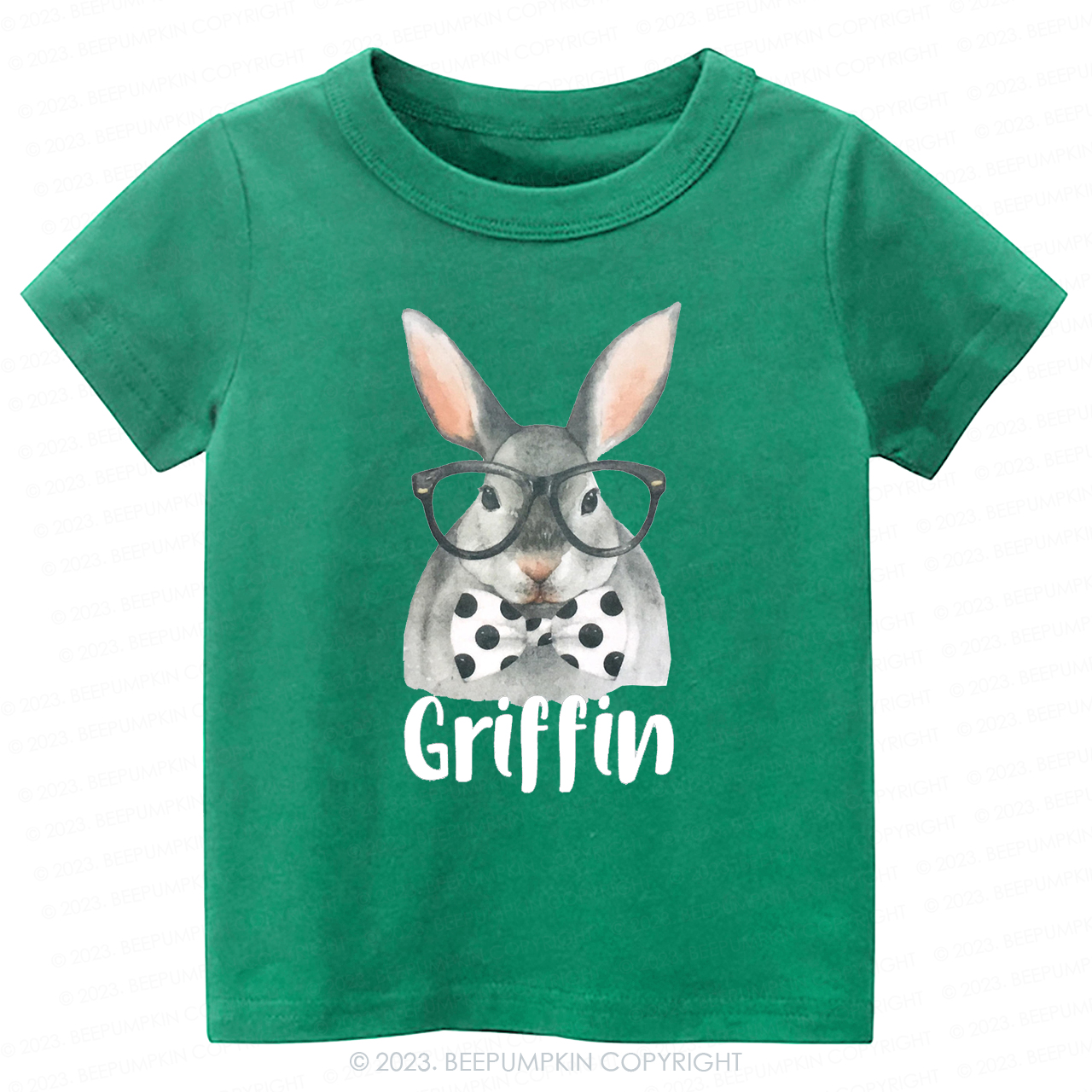Personalized Easter Raglan Hipster Bunny -Toddler Tees