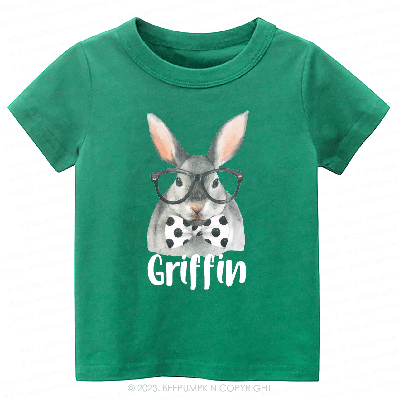 Personalized Easter Raglan Hipster Bunny -Toddler Tees