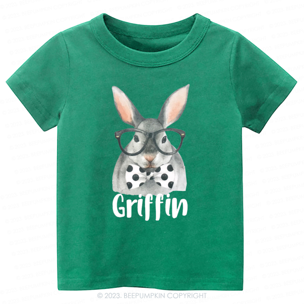 Personalized Easter Raglan Hipster Bunny -Toddler Tees