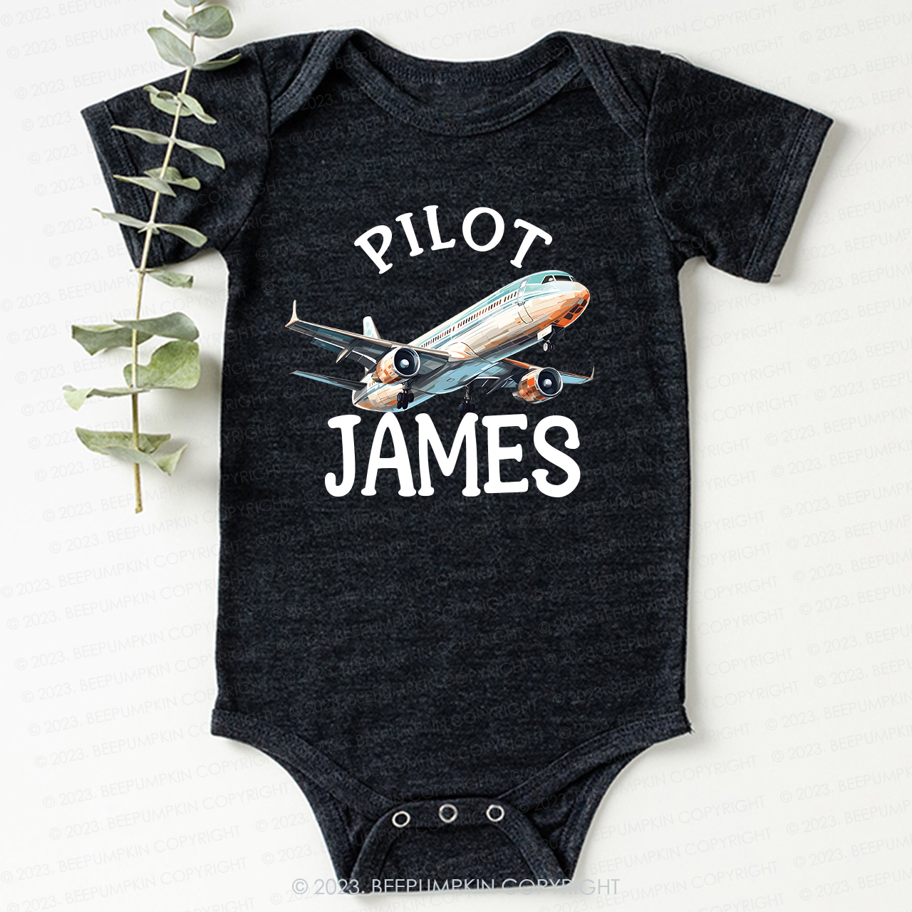 Custom Name Pilot Bodysuit For Baby