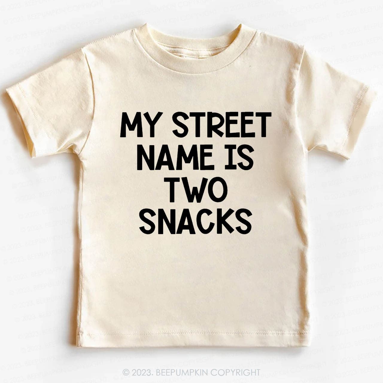 My Street Name Is Two Snacks Kids Shirt