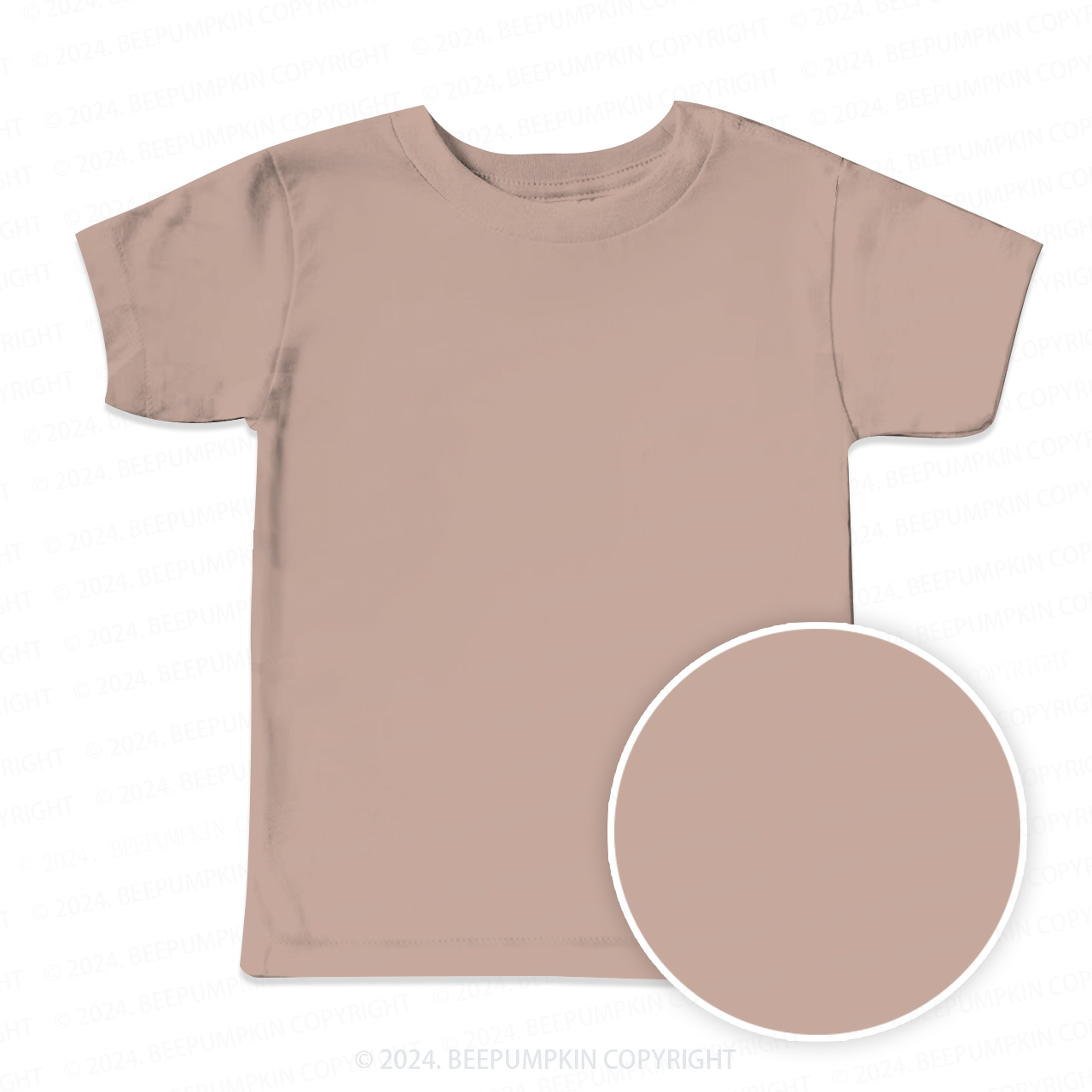 Rosy Brown Solid Color All Over Print Kids Tees