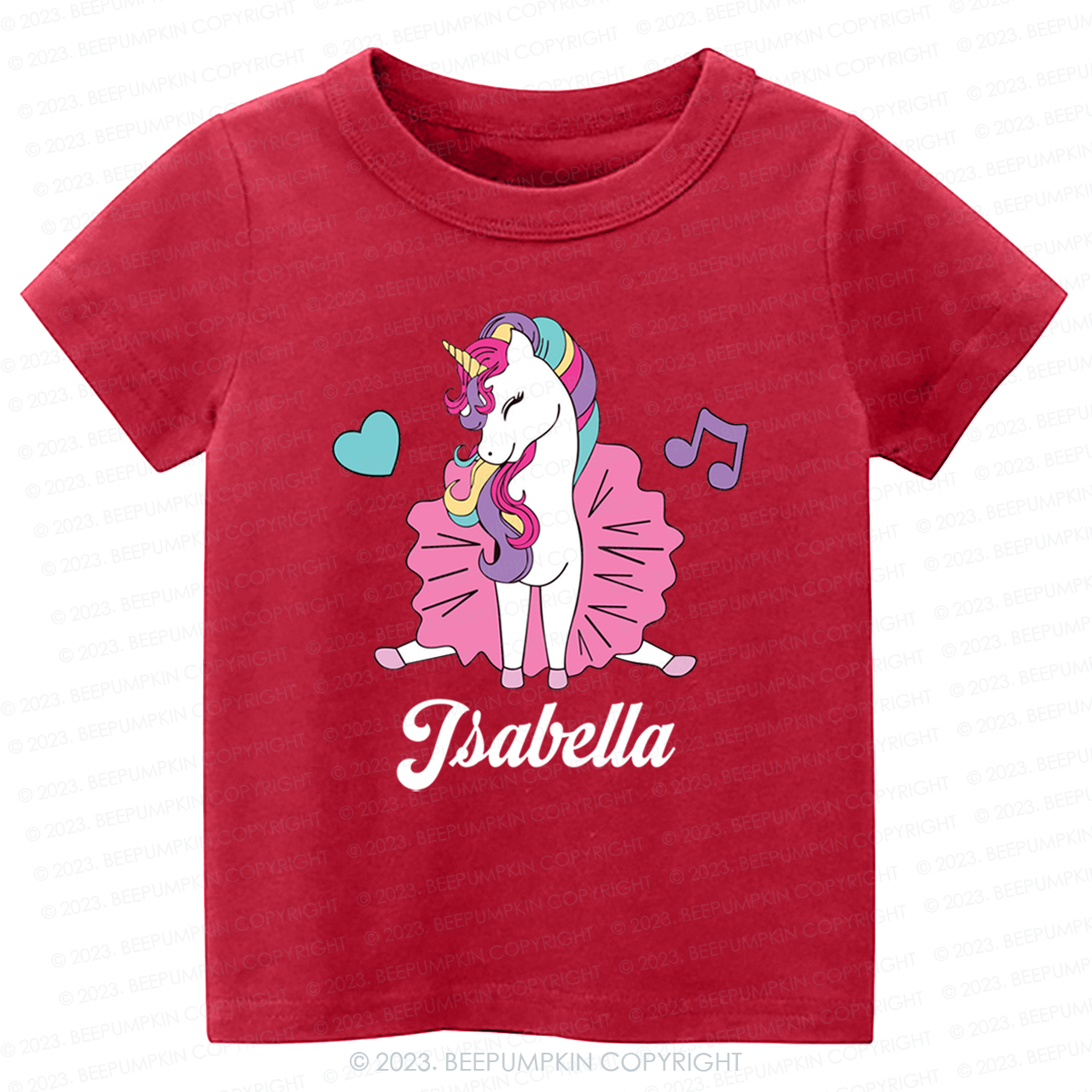 Unicorn Music Custom Name Kids Shirt