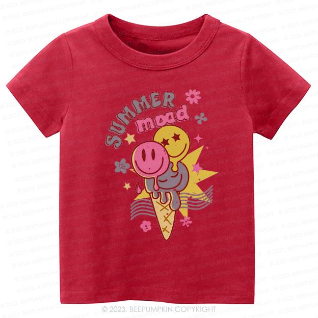  Summer Mood Ice Cream Happy Face Kids Shirt