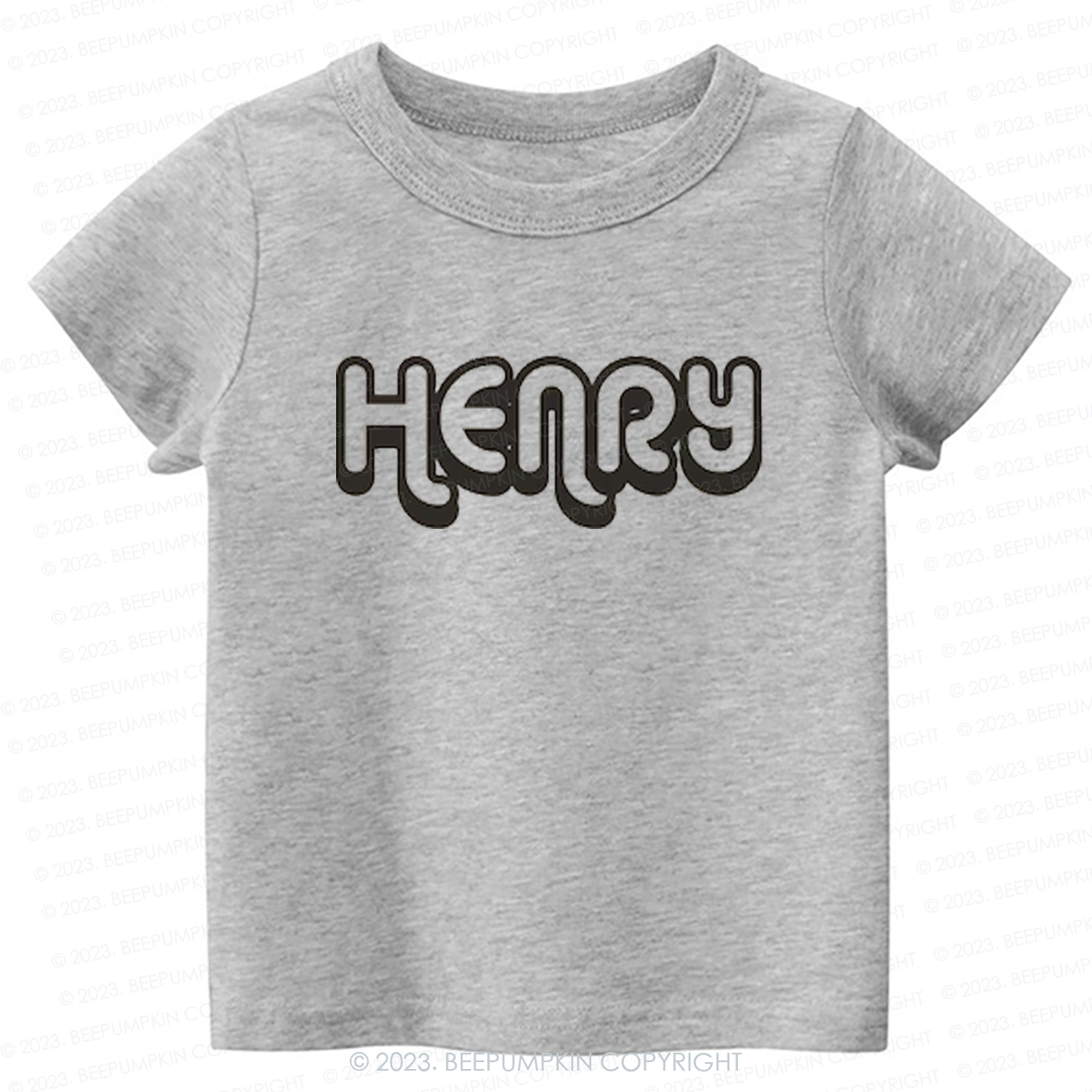 Retro Custom Name Toddler Shirt - Personalized Natural Kids Tees