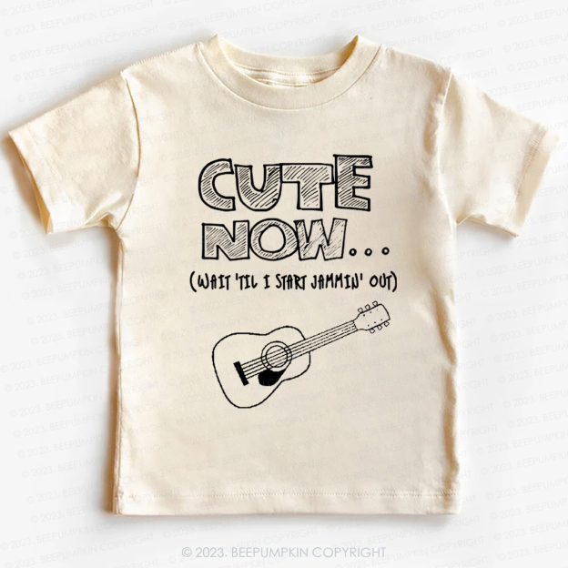 Guitar CUTE NOW Wait Til I Start Jammin Out Kids Shirt