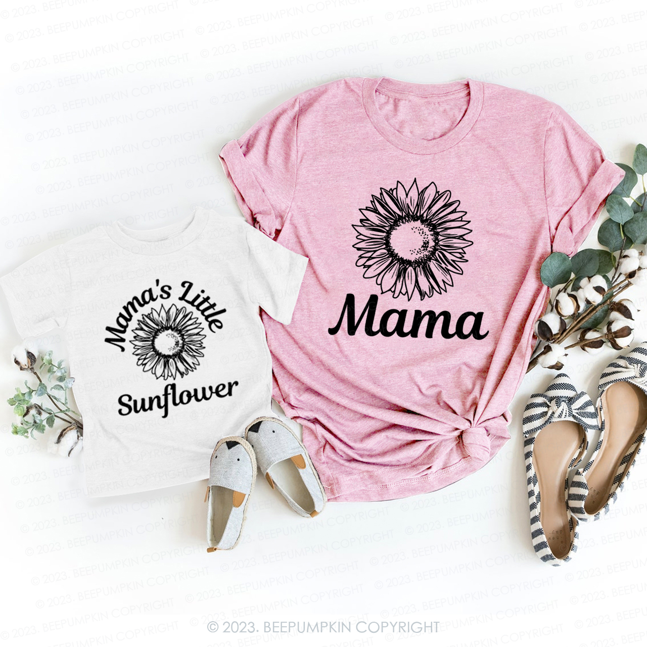 Mamas Little Sunflower T-Shirts For Mom&Me