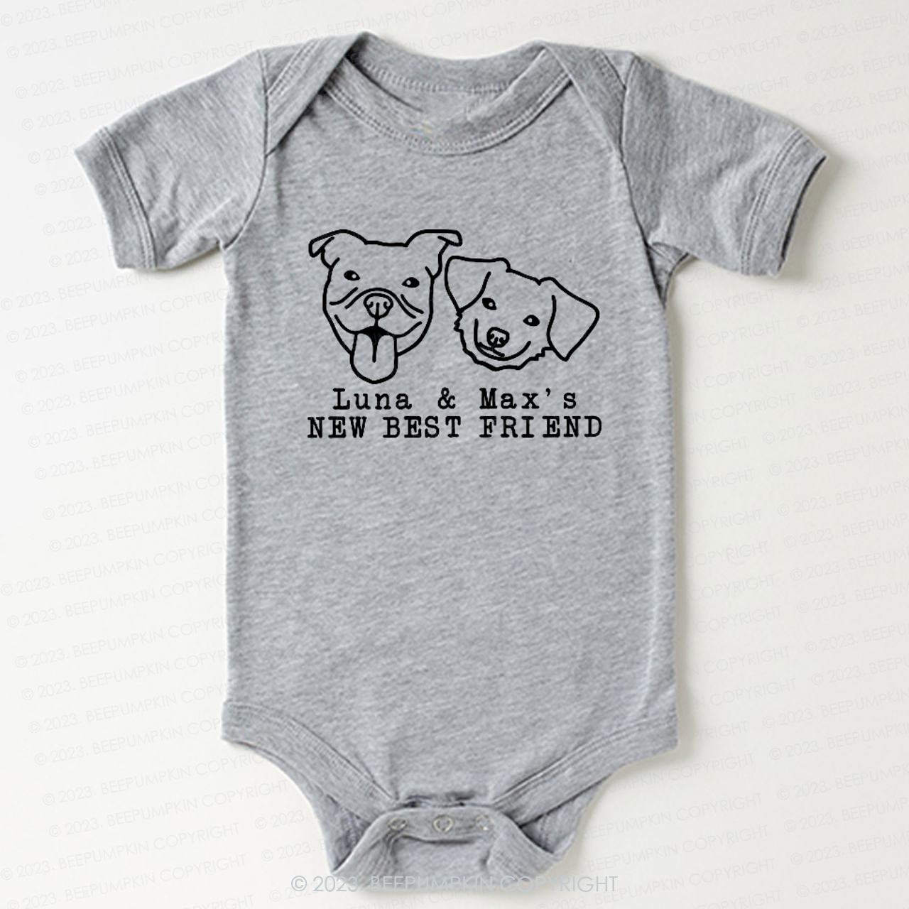New Best Friend Protected By Dog For Baby Bodysuit