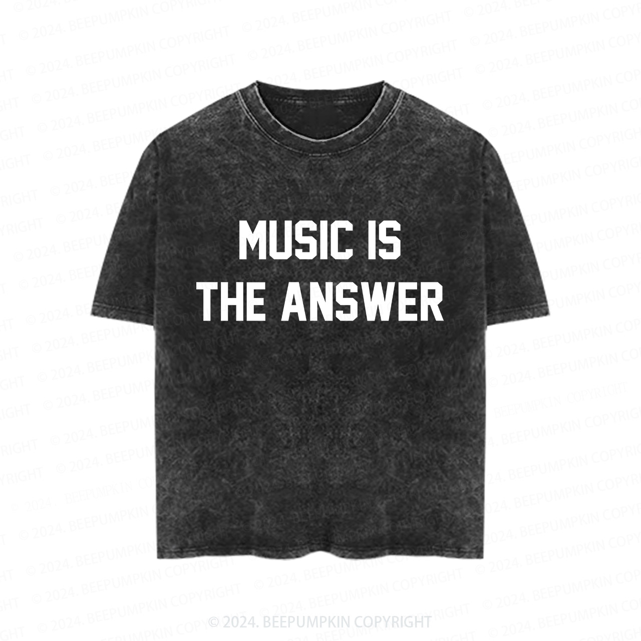 Music Is The Answer Toddler&Kids Washed Tees         
