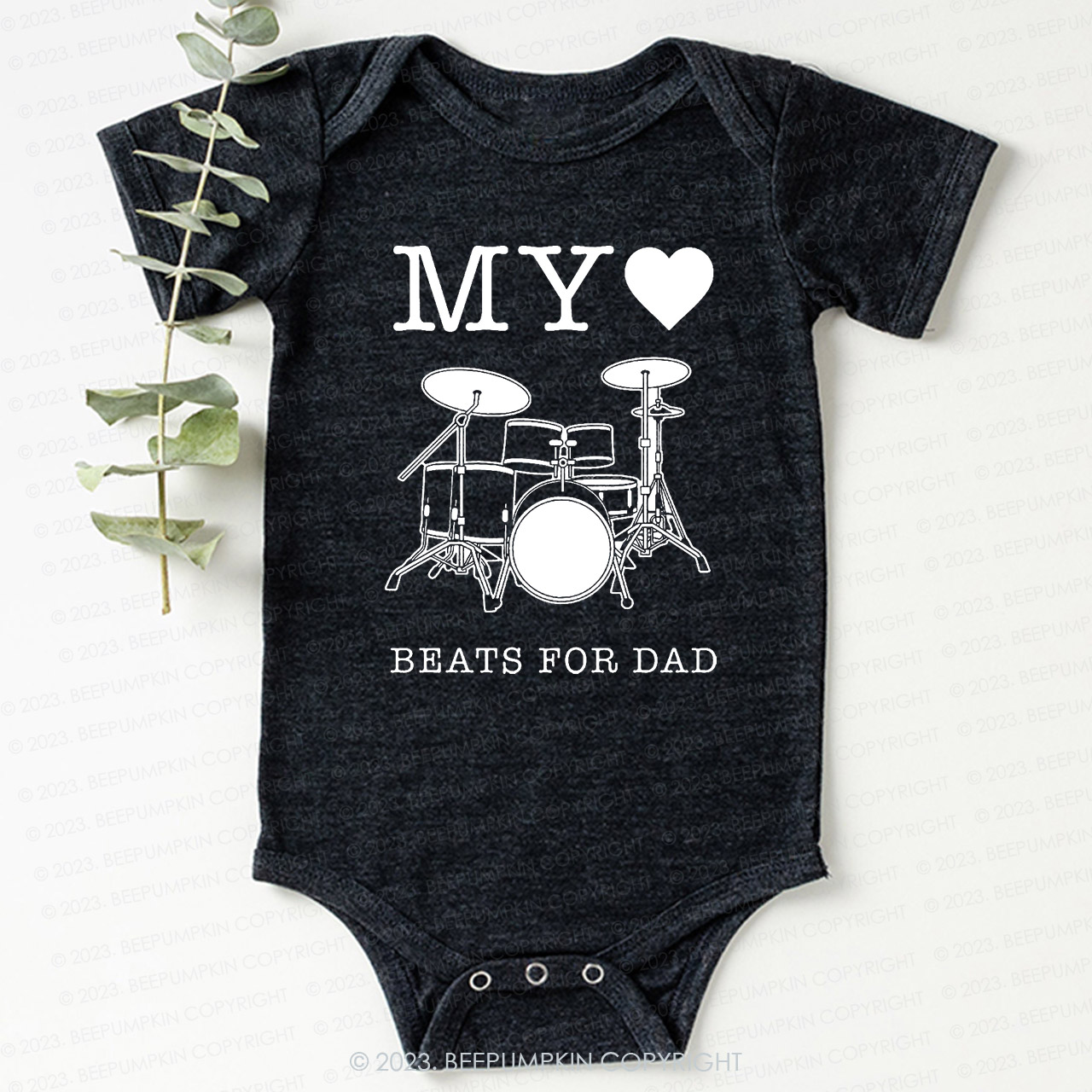 My Heart Beats For Dad Bodysuit For Baby