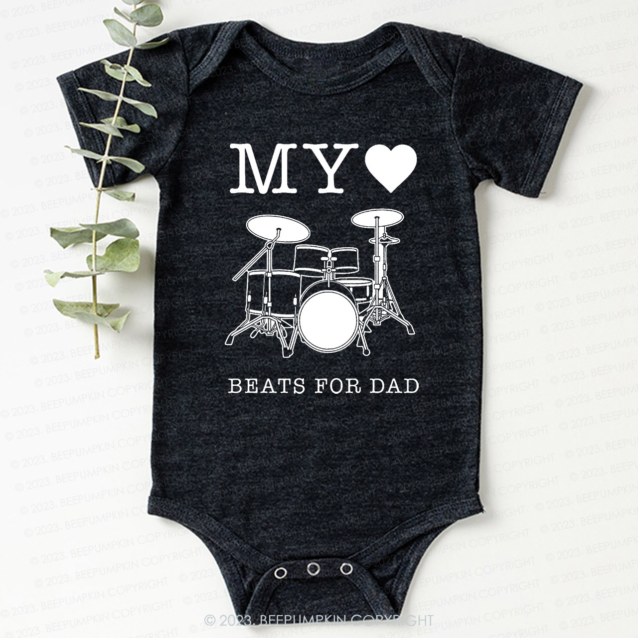 My Heart Beats For Dad Bodysuit For Baby