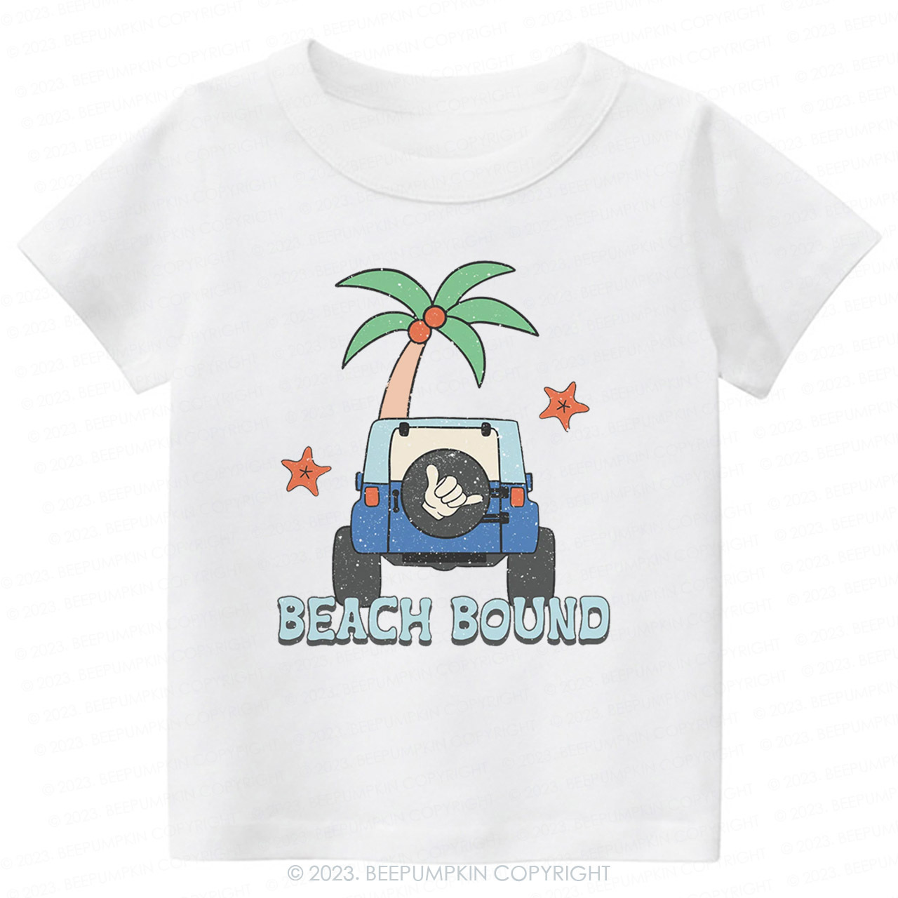 Beach Bound Car And Tree Kids Shirt