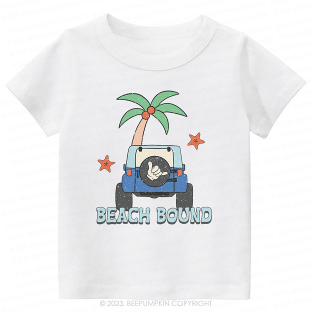 Beach Bound Car And Tree Kids Shirt