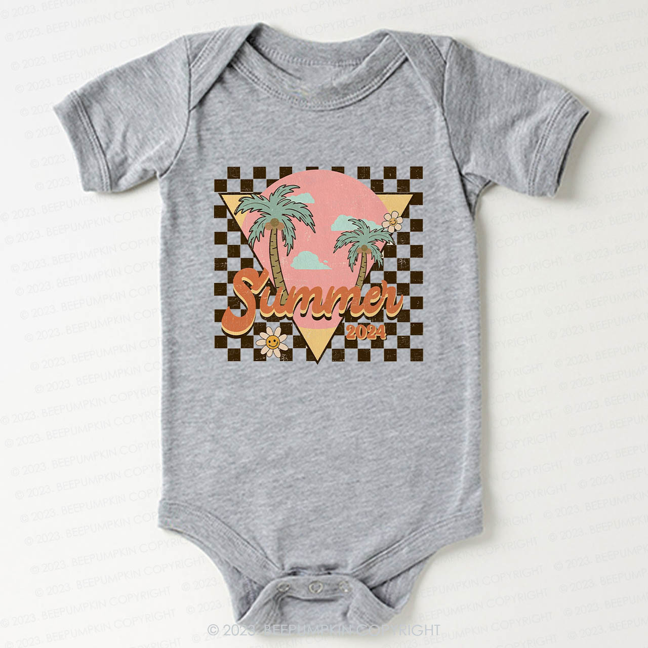 Retro Summer 2024 Palm Tree Bodysuit For Baby
