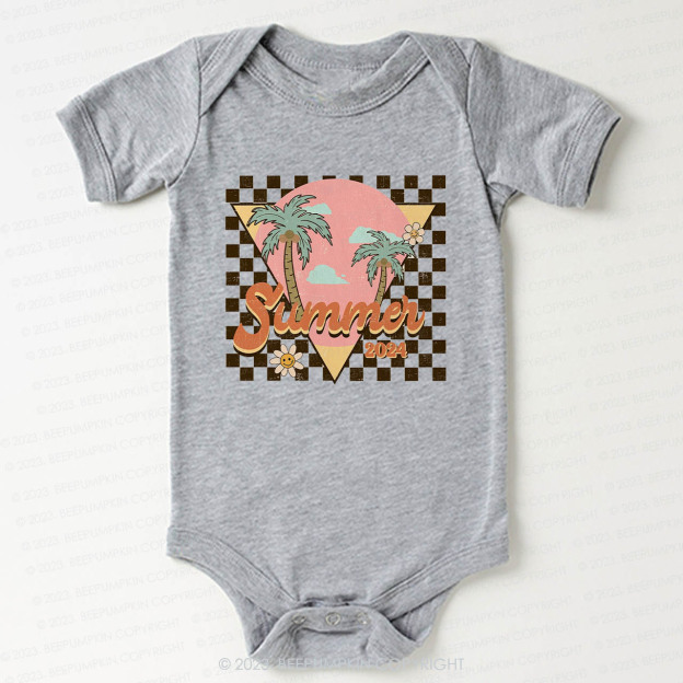 Retro Summer 2024 Palm Tree Bodysuit For Baby