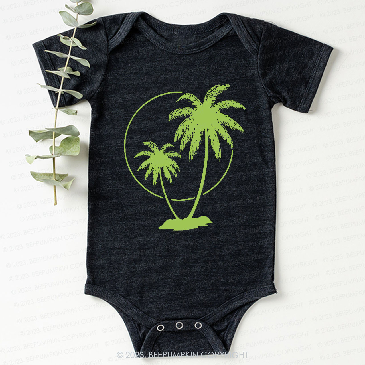 Palm Trees With Sun Bodysuit For Baby 