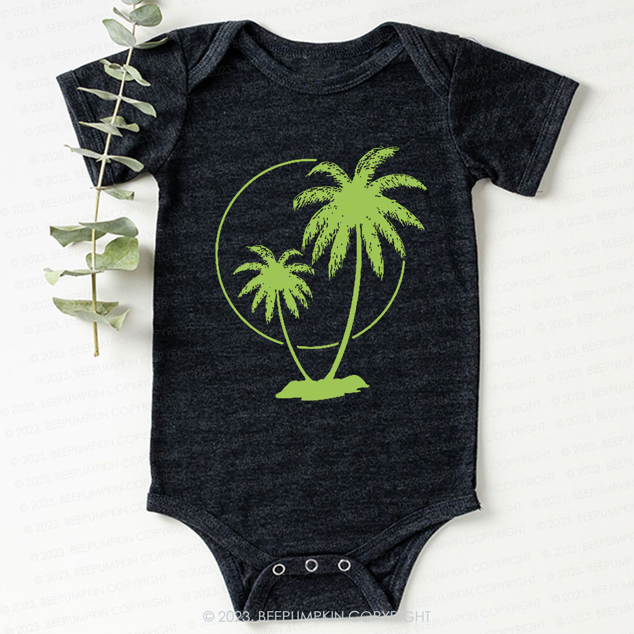 Palm Trees With Sun Bodysuit For Baby 