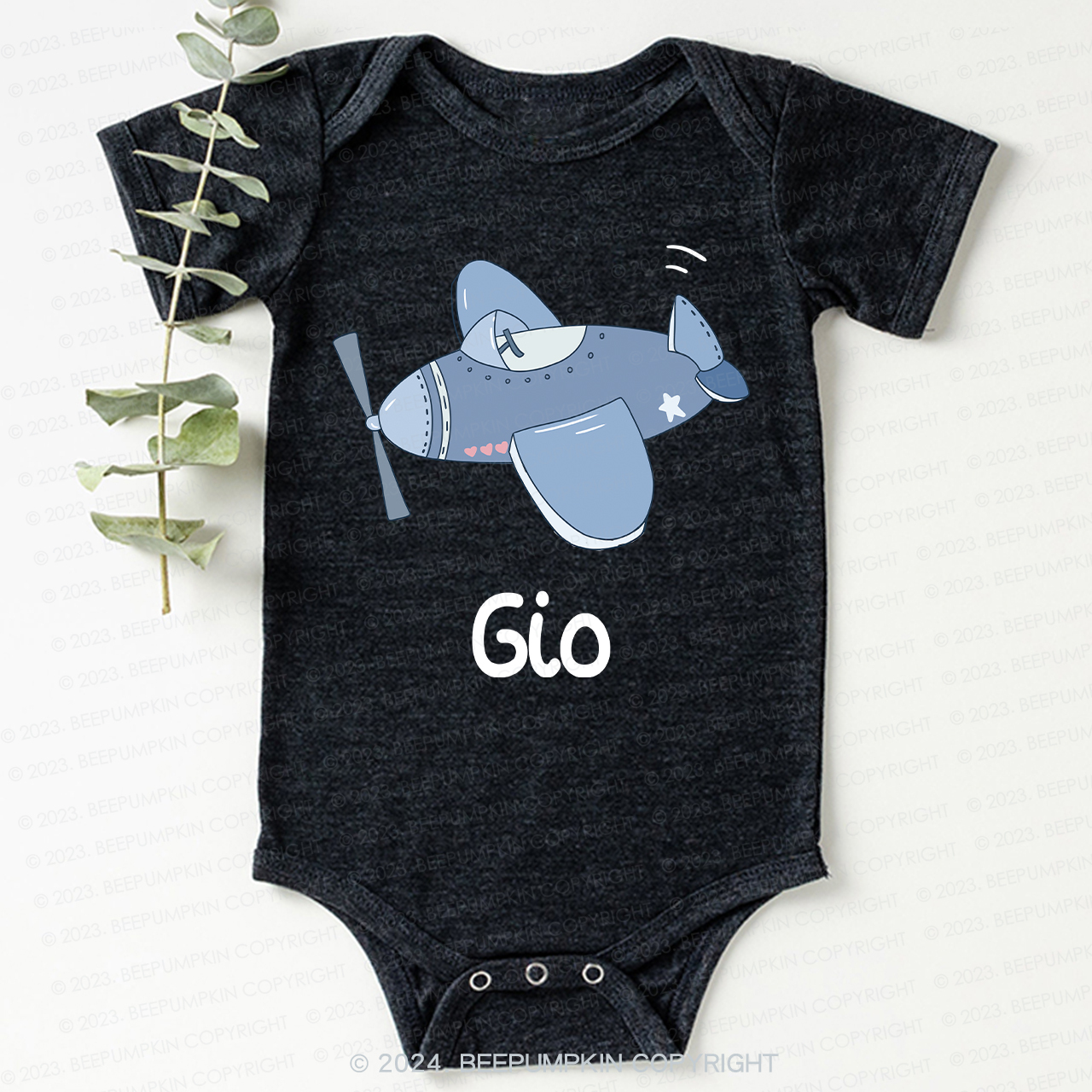 Personalized Plane Name Bodysuit For Baby 