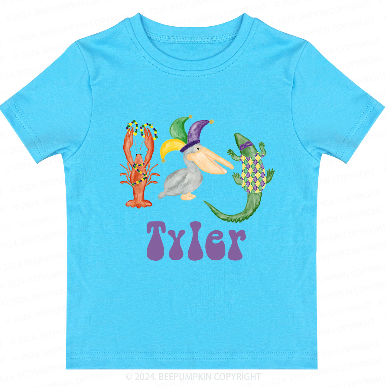 Personalized Mardi Gras Toddler&Kids Tees