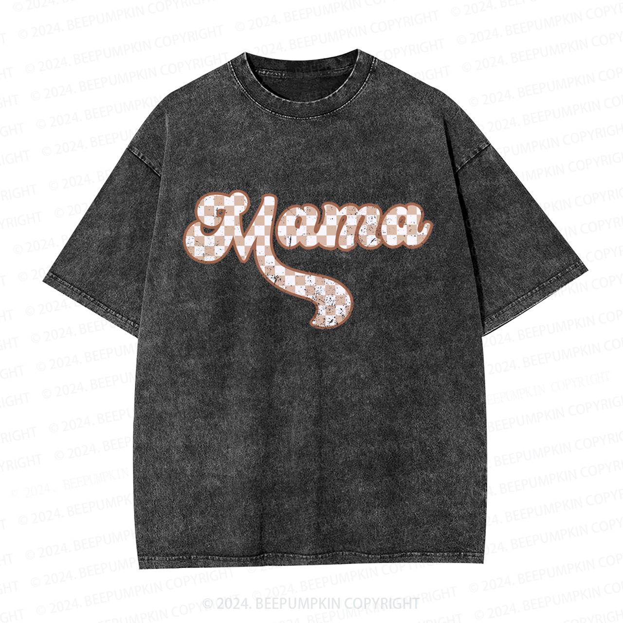 Checkered Mama Retro Mama Washed T-Shirts 