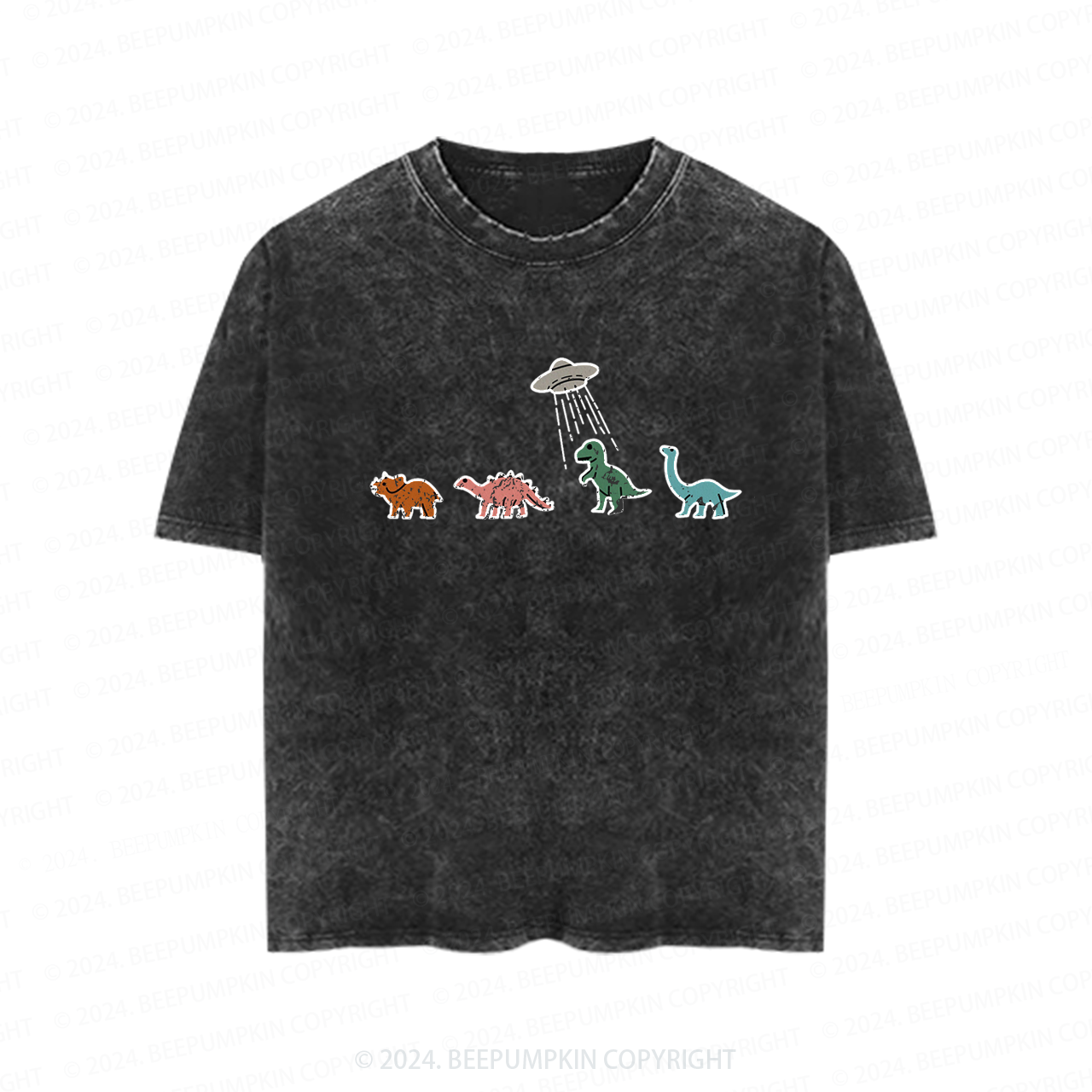 Spaceship And Dinosaurs Toddler&Kids Washed Tees          