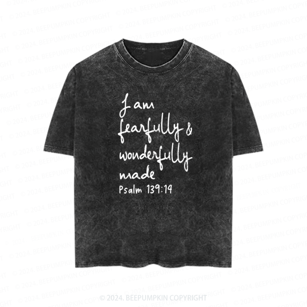 I Am Fearfully And Wonderfully Made Toddler&Kids Washed Tees          