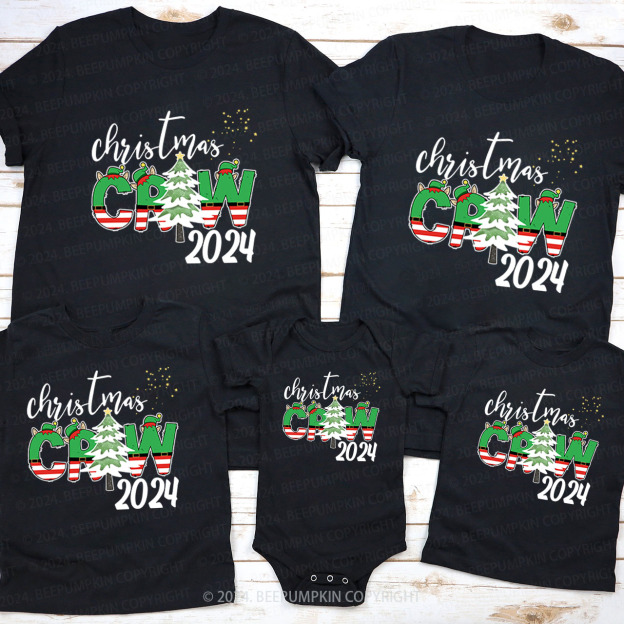 Christmas Elf Doodle 2024 Crew Family Matching Shirt