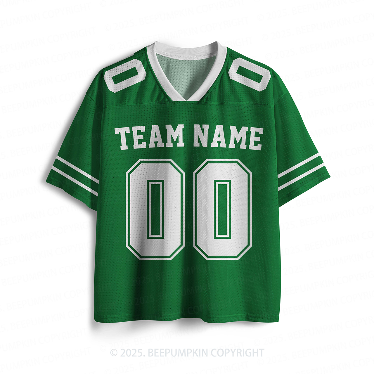 Personalized Team Name & Number Green Toddler&Kid's Sport Jersey Beepu