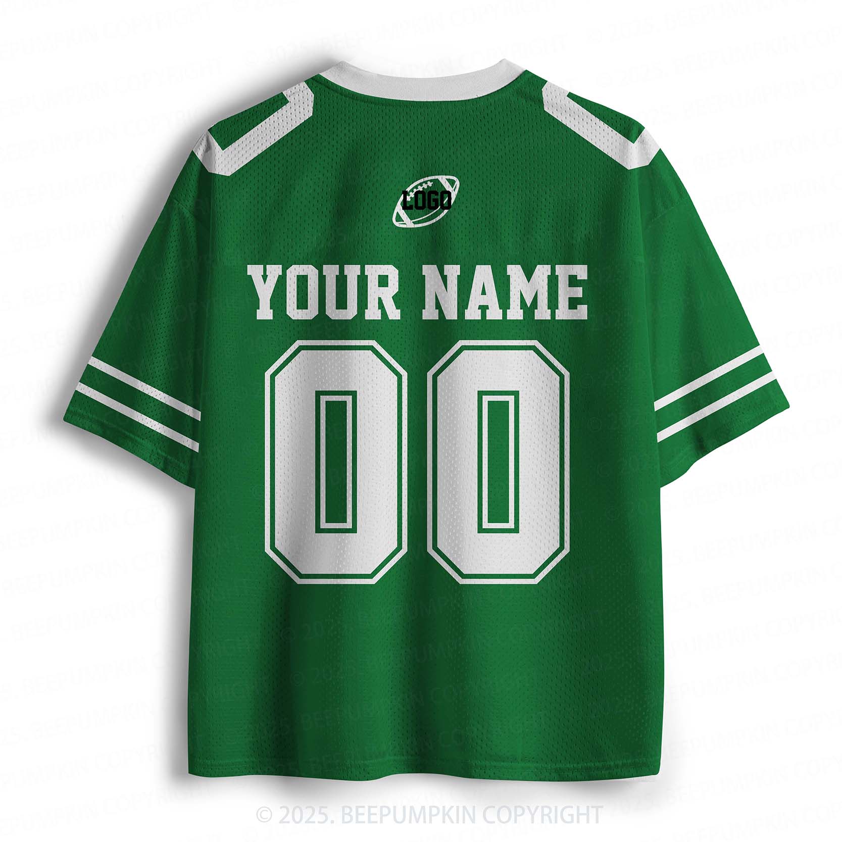 Personalized Team Name & Number Green Adult Sport Jersey Beepumpkin